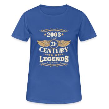 Vintage 2003 Legends ont été construits au 21ème siècle - T-shirt respirant Femme - bleu royal - Devant - AI Model Female 172 light (172cm)