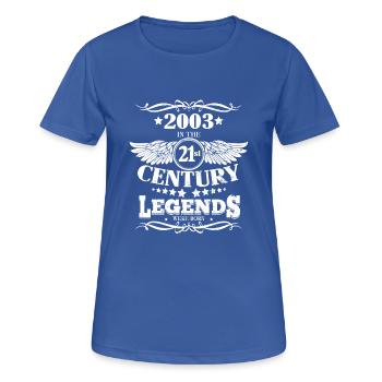 Vintage 2003 Legends ont été construits au 21ème siècle - T-shirt respirant Femme - bleu royal - Devant - AI Model Female 172 light (172cm)