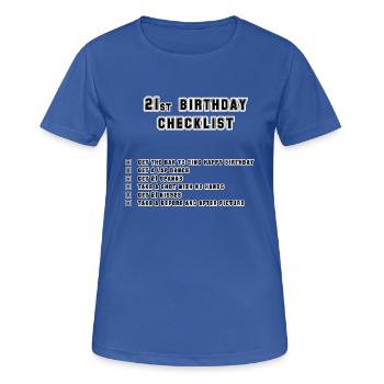21. Platz - Frauen T-Shirt atmungsaktiv - Royalblau - Vorne - AI Model Female 172 light (172cm)