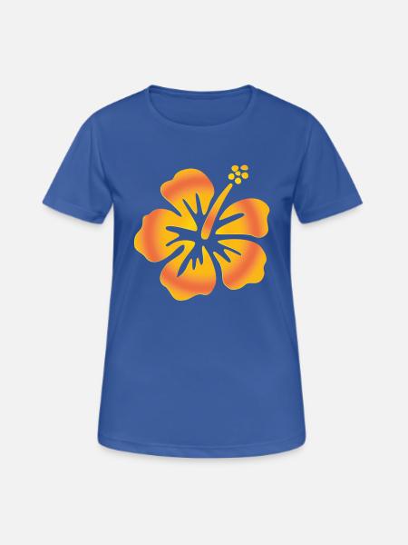 Hibiscus jaune - T-shirt respirant Femme - bleu royal