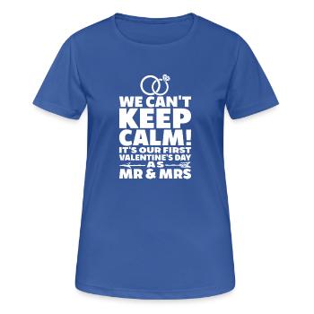 L'amour partenariat relation partenaires Valentine - T-shirt respirant Femme - bleu royal - Devant - AI Model Female 172 light (172cm)