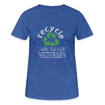 recycle - Frauen T-Shirt atmungsaktiv - Royalblau - Vorne - AI Model Female 172 light (172cm)