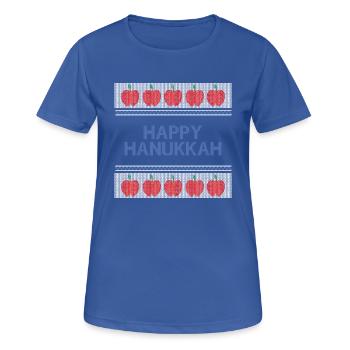 Ugly Hanukkah, Hanukkah, Festival of Lights, Gift - Women's Breathable T-Shirt - royal blue - Front - AI Model Female 172 light (172cm)