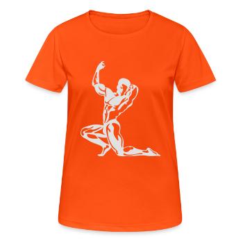 masterfitness_bob - T-shirt respirant Femme - orange néon - Devant - AI Model Female 172 dark (172cm)