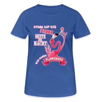 Wir haben Flamingos - Frauen T-Shirt atmungsaktiv - Royalblau - Vorne - AI Model Female 172 light (172cm)