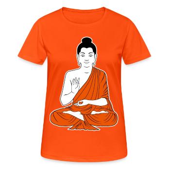 bouddha - T-shirt respirant Femme - orange néon - Devant - AI Model Female 172 dark (172cm)