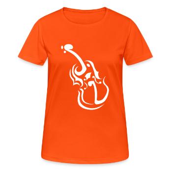 Notes de violon - T-shirt respirant Femme - orange néon - Devant - AI Model Female 172 dark (172cm)