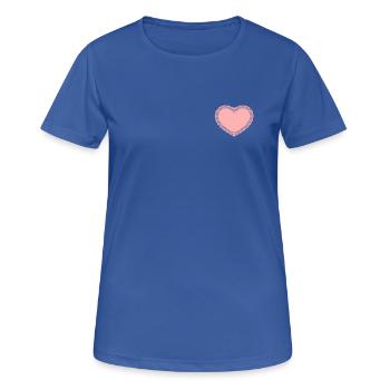Süßes rosa gehäkeltes Herzchen - Frauen T-Shirt atmungsaktiv - Royalblau - Vorne - AI Model Female 172 light (172cm)