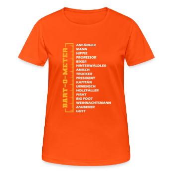 Bart O Meter - Frauen T-Shirt atmungsaktiv - Neonorange - Vorne - AI Model Female 172 dark (172cm)