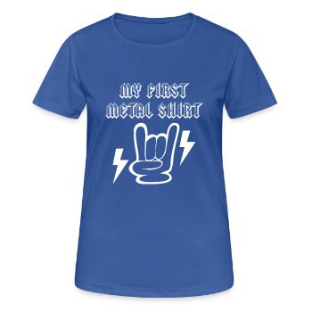 Mon premier t-shirt en métal bébé enfants - T-shirt respirant Femme - bleu royal - Devant - AI Model Female 172 light (172cm)