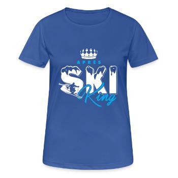 Apres Ski King T-Shirt Geschenk Ski-Fahrer - Frauen T-Shirt atmungsaktiv - Royalblau - Vorne - AI Model Female 172 light (172cm)