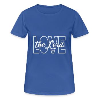Christliche Klamotten & Love The Lord - Frauen T-Shirt atmungsaktiv - Royalblau - Vorne - AI Model Female 172 light (172cm)