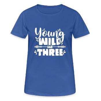 Young Wild Three 3. Geburtstag Mädchen Junge - Frauen T-Shirt atmungsaktiv - Royalblau - Vorne - AI Model Female 172 light (172cm)