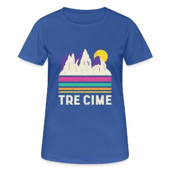 Drei Zinnen - Dolomites de Tre Cime - T-shirt respirant Femme - bleu royal - Devant - AI Model Female 172 light (172cm)
