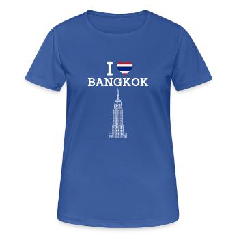 Drapeau du coeur J’aime Bangkok État cool Thaïlande Jeu de mots - T-shirt respirant Femme - bleu royal - Devant - AI Model Female 172 light (172cm)