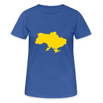 Ukraine - Frauen T-Shirt atmungsaktiv - Royalblau - Vorne - AI Model Female 172 light (172cm)