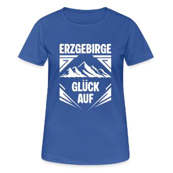 Erzgebirge Glueck auf - Frauen T-Shirt atmungsaktiv - Royalblau - Vorne - AI Model Female 172 light (172cm)