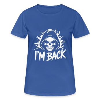 CRÂNE, JE SUIS DE RETOUR - T-shirt respirant Femme - bleu royal - Devant - AI Model Female 172 light (172cm)