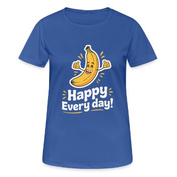 HEUREUX TOUS LES JOURS - T-shirt respirant Femme - bleu royal - Devant - AI Model Female 172 light (172cm)