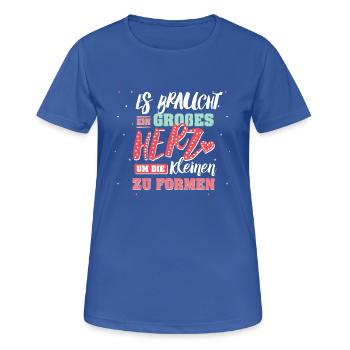 Erzieherin - grosses Herz - Frauen T-Shirt atmungsaktiv - Royalblau - Vorne - AI Model Female 172 light (172cm)