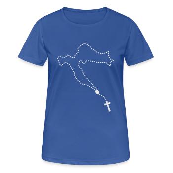 Rosenkranz Kroatien Krunica - Frauen T-Shirt atmungsaktiv - Royalblau - Vorne - AI Model Female 172 light (172cm)