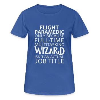 Ambulancier de vol Wizard Air Rescue - T-shirt respirant Femme - bleu royal - Devant - AI Model Female 172 light (172cm)