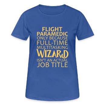 Ambulancier de vol Wizard Air Rescue - T-shirt respirant Femme - bleu royal - Devant - AI Model Female 172 light (172cm)