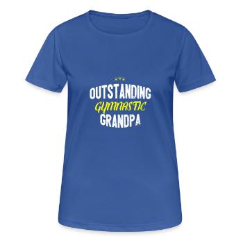 Distressed - OUTSTANDING GYMNASTIC GRANDPA - Women's Breathable T-Shirt - royal blue - Front - AI Model Female 172 light (172cm)