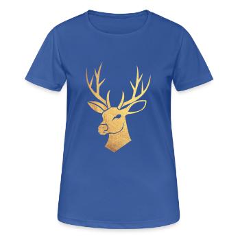 Golden stag - Women's Breathable T-Shirt - royal blue - Front - AI Model Female 172 light (172cm)