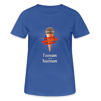 retro micro karaoke singen Auftritt Vintage Eis - Frauen T-Shirt atmungsaktiv - Royalblau - Vorne - AI Model Female 172 light (172cm)