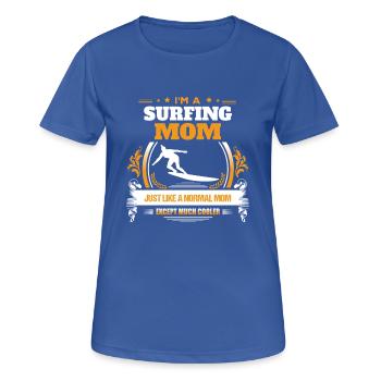 Surfing Mom Shirt Gift Idea - Women's Breathable T-Shirt - royal blue - Front - AI Model Female 172 light (172cm)
