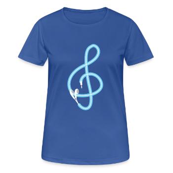 La musique est la clé - Musique - Son - Song - Paroles - T-shirt respirant Femme - bleu royal - Devant - AI Model Female 172 light (172cm)