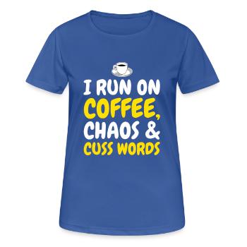 coffee and cuss words coffee apparel - Women's Breathable T-Shirt - royal blue - Front - AI Model Female 172 light (172cm)