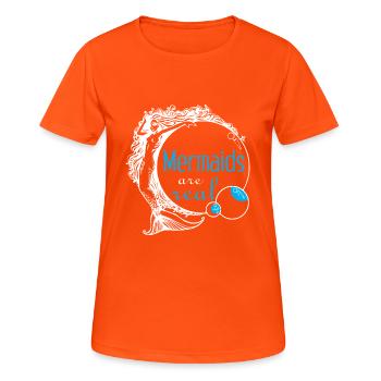 Sirènes sont réels - T-shirt respirant Femme - orange néon - Devant - AI Model Female 172 dark (172cm)