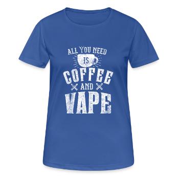 Alles was du brauchst: Kaffee + Vaper - Frauen T-Shirt atmungsaktiv - Royalblau - Vorne - AI Model Female 172 light (172cm)