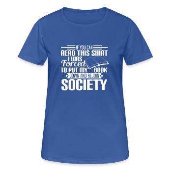 READING - READING - READING - NERD - BOOKS - BOOK - Women's Breathable T-Shirt - royal blue - Front - AI Model Female 172 light (172cm)