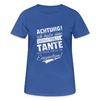 Neugeborenes Geschenk Tante shirt - Frauen T-Shirt atmungsaktiv - Royalblau - Vorne - AI Model Female 172 light (172cm)