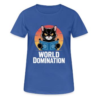 Domination mondiale – un chat avec de grands projets - T-shirt respirant Femme - bleu royal - Devant - AI Model Female 172 light (172cm)