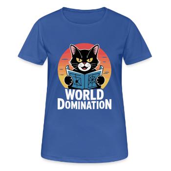 Domination mondiale – un chat avec de grands projets - T-shirt respirant Femme - bleu royal - Devant - AI Model Female 172 light (172cm)