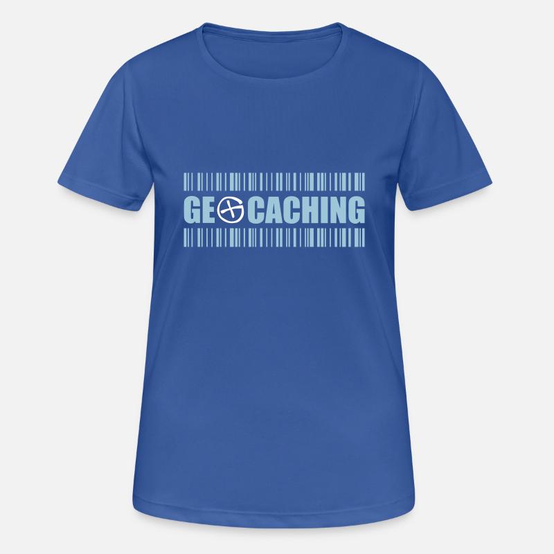 Geocaching Barcode - 2colors - 2O12 - T-shirt respirant Femme - bleu royal