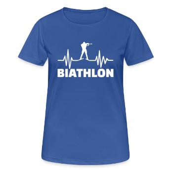 Biathlon - Frauen T-Shirt atmungsaktiv - Royalblau - Vorne - AI Model Female 172 light (172cm)