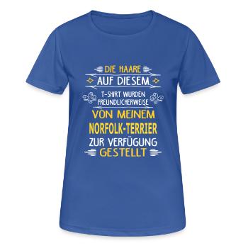 NORFOLK-TERRIER - Frauen T-Shirt atmungsaktiv - Royalblau - Vorne - AI Model Female 172 light (172cm)
