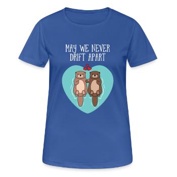 Cute Otter Couple | May We Never Drift Apart - T-shirt respirant Femme - bleu royal - Devant - AI Model Female 172 light (172cm)