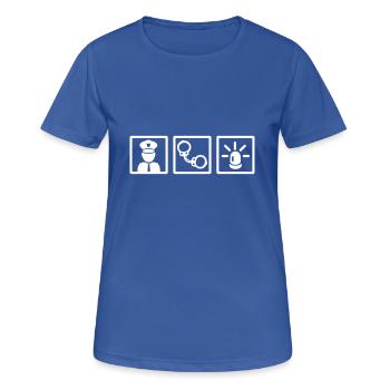 Policier - T-shirt respirant Femme - bleu royal - Devant - AI Model Female 172 light (172cm)