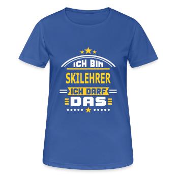 SKILEHRER - Frauen T-Shirt atmungsaktiv - Royalblau - Vorne - AI Model Female 172 light (172cm)