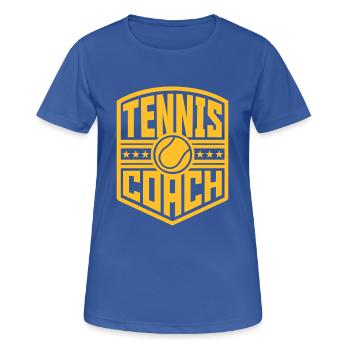 Tennis Coach (Wappen) - Frauen T-Shirt atmungsaktiv - Royalblau - Vorne - AI Model Female 172 light (172cm)