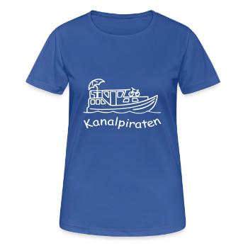 Kanalpiraten - Hausboot - Frauen T-Shirt atmungsaktiv - Royalblau - Vorne - AI Model Female 172 light (172cm)