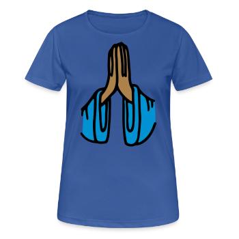 Prayer Gratitude Folded Hands Meditation Pray - Women's Breathable T-Shirt - royal blue - Front - AI Model Female 172 light (172cm)