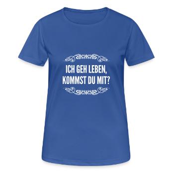 Lebensfreude - Frauen T-Shirt atmungsaktiv - Royalblau - Vorne - AI Model Female 172 light (172cm)
