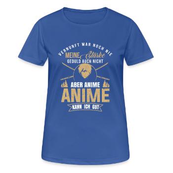 Anime - Aber Anime kann ich - Frauen T-Shirt atmungsaktiv - Royalblau - Vorne - AI Model Female 172 light (172cm)